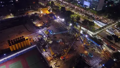 Construction of a excavation pit for MPP Office Building in Jakarta, Indonesia by Bauer Spezialtiefbau